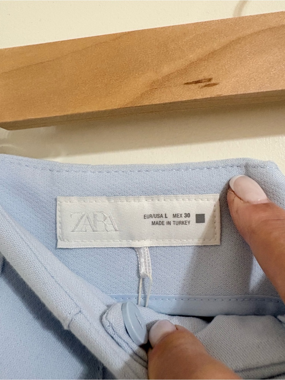 Zara Pale Blue Tailored High-Waist Trousers - Picture 3 of 6